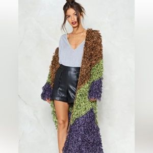 Nasty Gal Loop To Our Level Longline Cardigan M/L